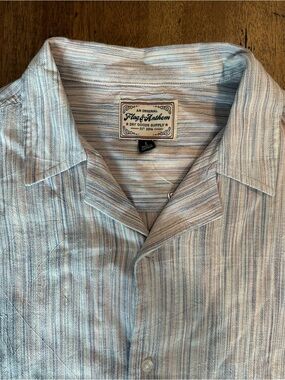 Flag & Anthem Men's Light Blue Stripe Linen Button-Down Shirt